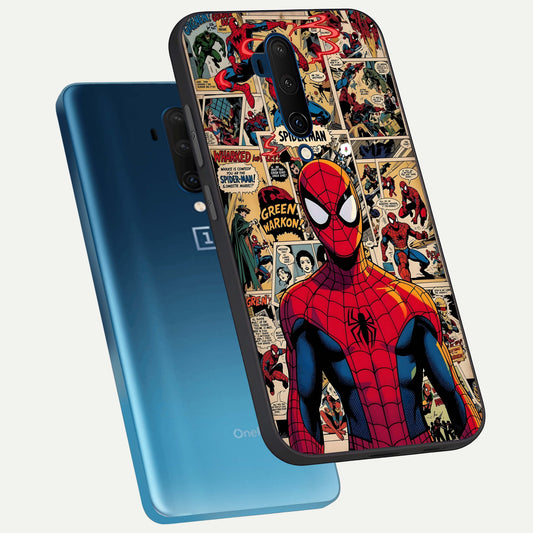Aesthetic Spider phone case For OnePlus 7T Pro showing premium glass back cover with detailed artwork