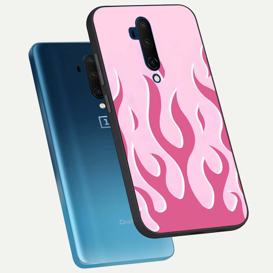 Blush Flame Energy phone case For OnePlus 7T Pro showing premium glass back cover with detailed artwork