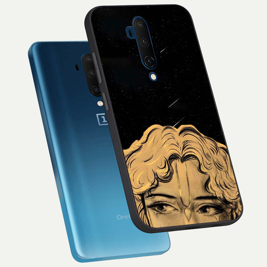 Celestial Gods Plan phone case For OnePlus 7T Pro showing premium glass back cover with detailed artwork