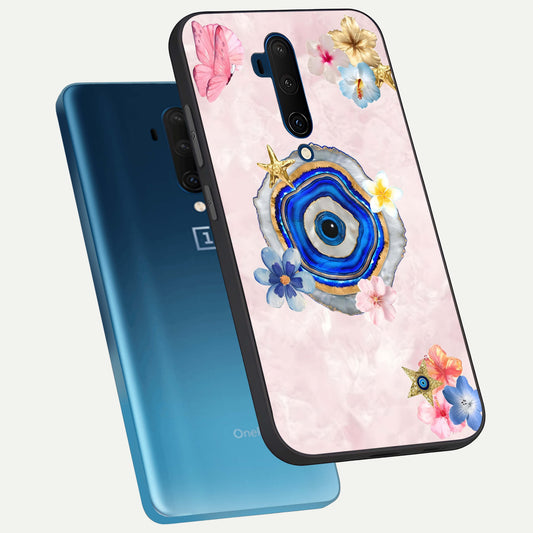 Divine Aura Bloom phone case For OnePlus 7T Pro showing premium glass back cover with detailed artwork