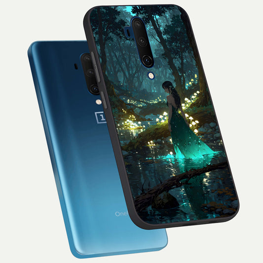 Enchanted Forest Glow phone case For OnePlus 7T Pro showing premium glass back cover with detailed artwork