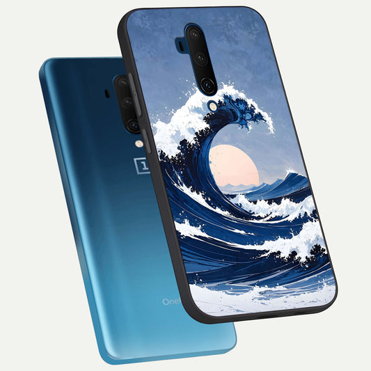 Rising Tide Power phone case For OnePlus 7T Pro showing premium glass back cover with detailed artwork