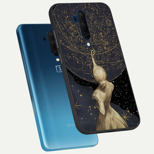 Taylor Swift Girl phone case For OnePlus 7T Pro showing premium glass back cover with detailed artwork