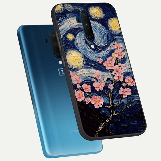 Van Gogh Scenery phone case For OnePlus 7T Pro showing premium glass back cover with detailed artwork