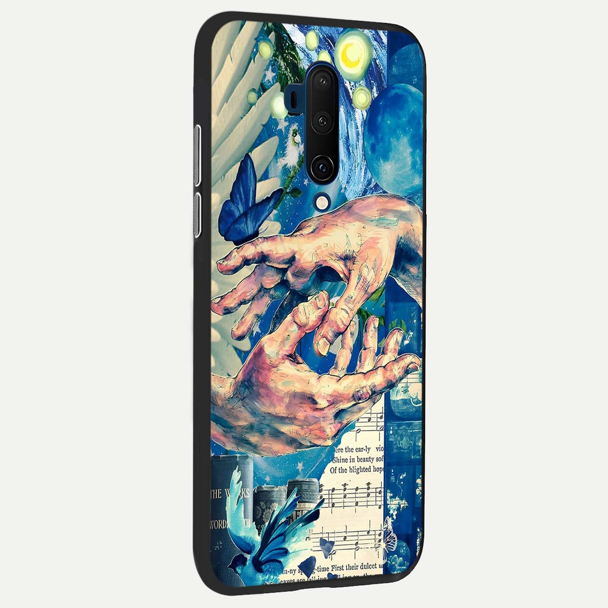 Aesthetic Divider back cover For OnePlus 7T Pro slim fit glass case with vibrant aesthetic design