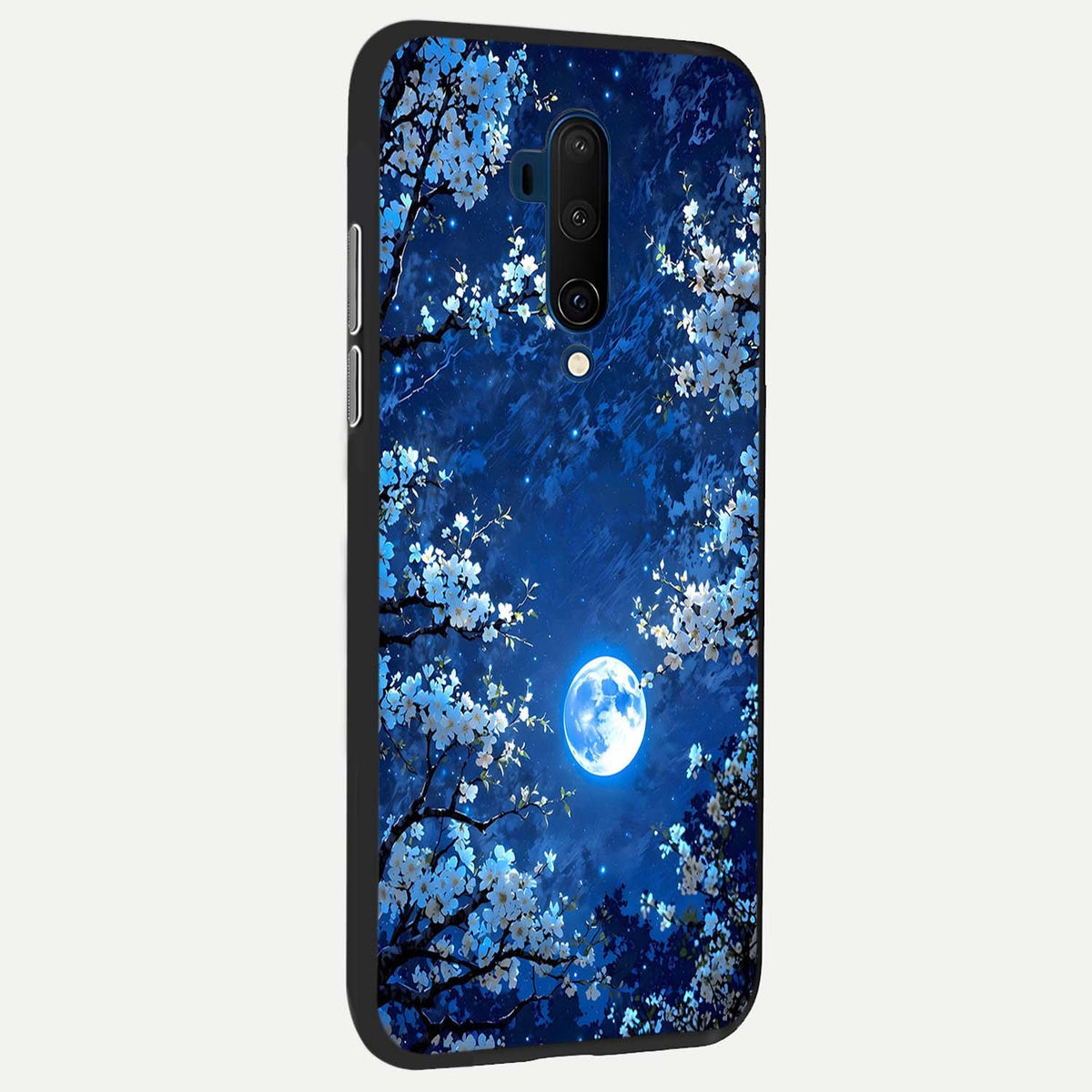 Blossom Moonlight Sky back cover For OnePlus 7T Pro slim fit glass case with vibrant aesthetic design