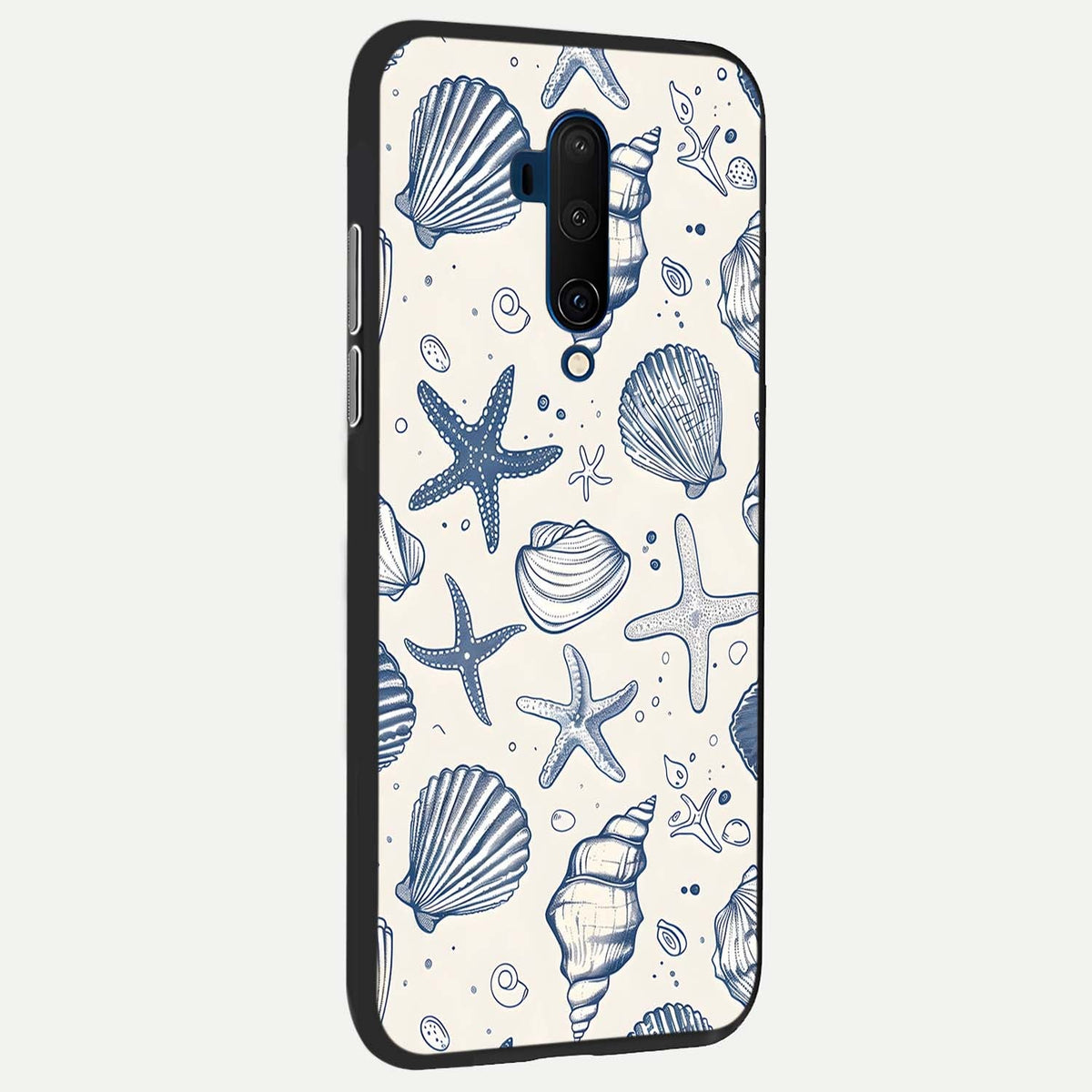 Blue Ocean Outline back cover For OnePlus 7T Pro slim fit glass case with vibrant aesthetic design