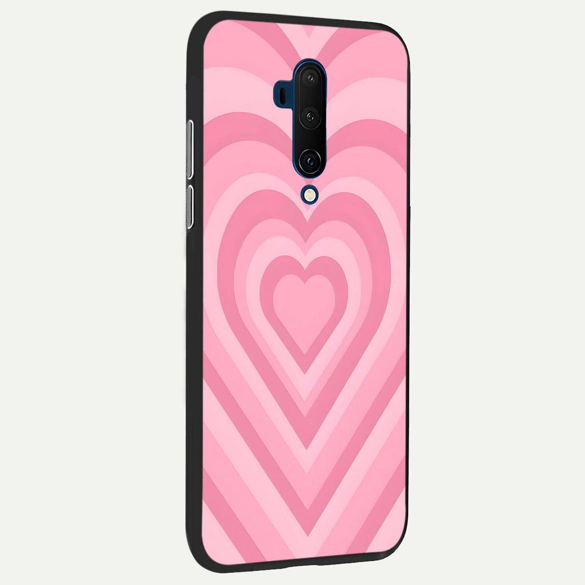 Blush Heart Waves back cover For OnePlus 7T Pro slim fit glass case with vibrant aesthetic design