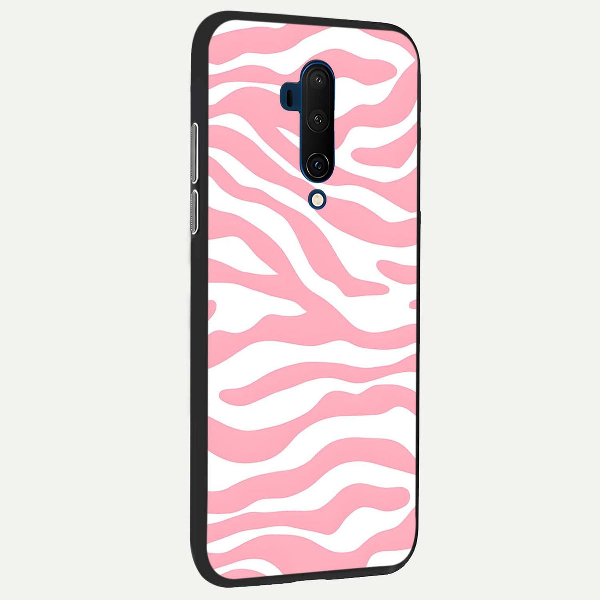 Blush Zebra Flow back cover For OnePlus 7T Pro slim fit glass case with vibrant aesthetic design