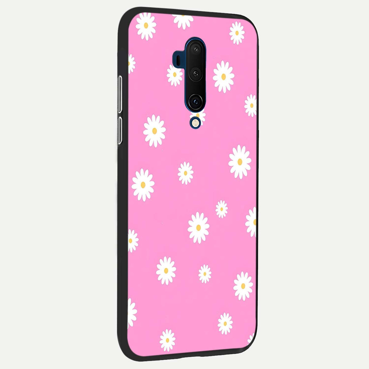 Bubblegum Daisy Pop back cover For OnePlus 7T Pro slim fit glass case with vibrant aesthetic design