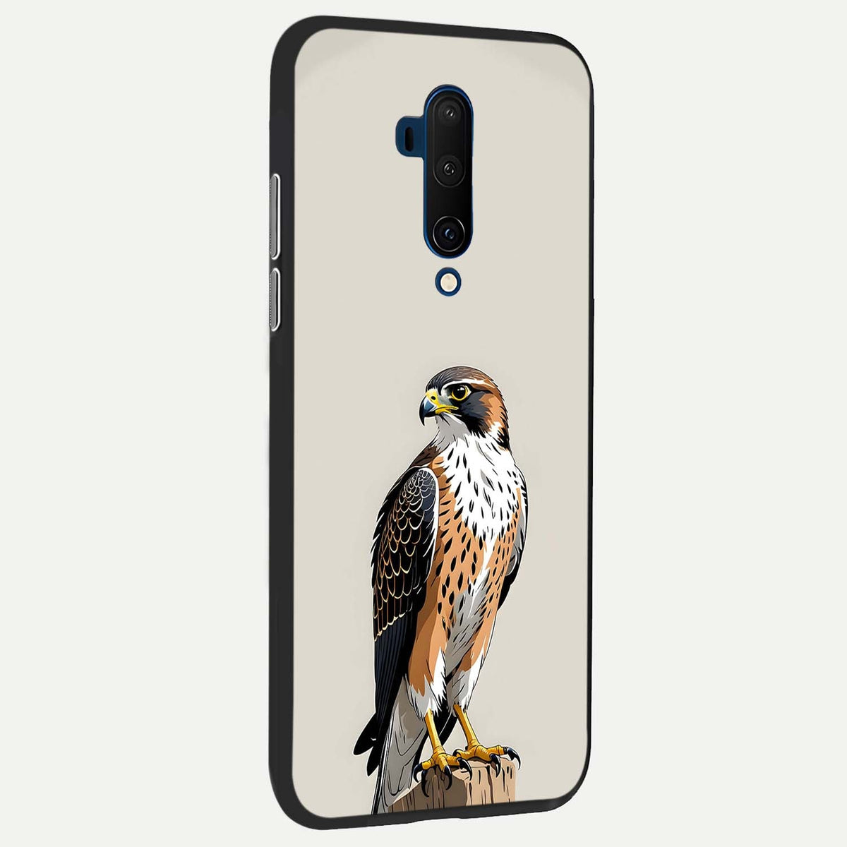 Clever Eagle back cover For OnePlus 7T Pro slim fit glass case with vibrant aesthetic design