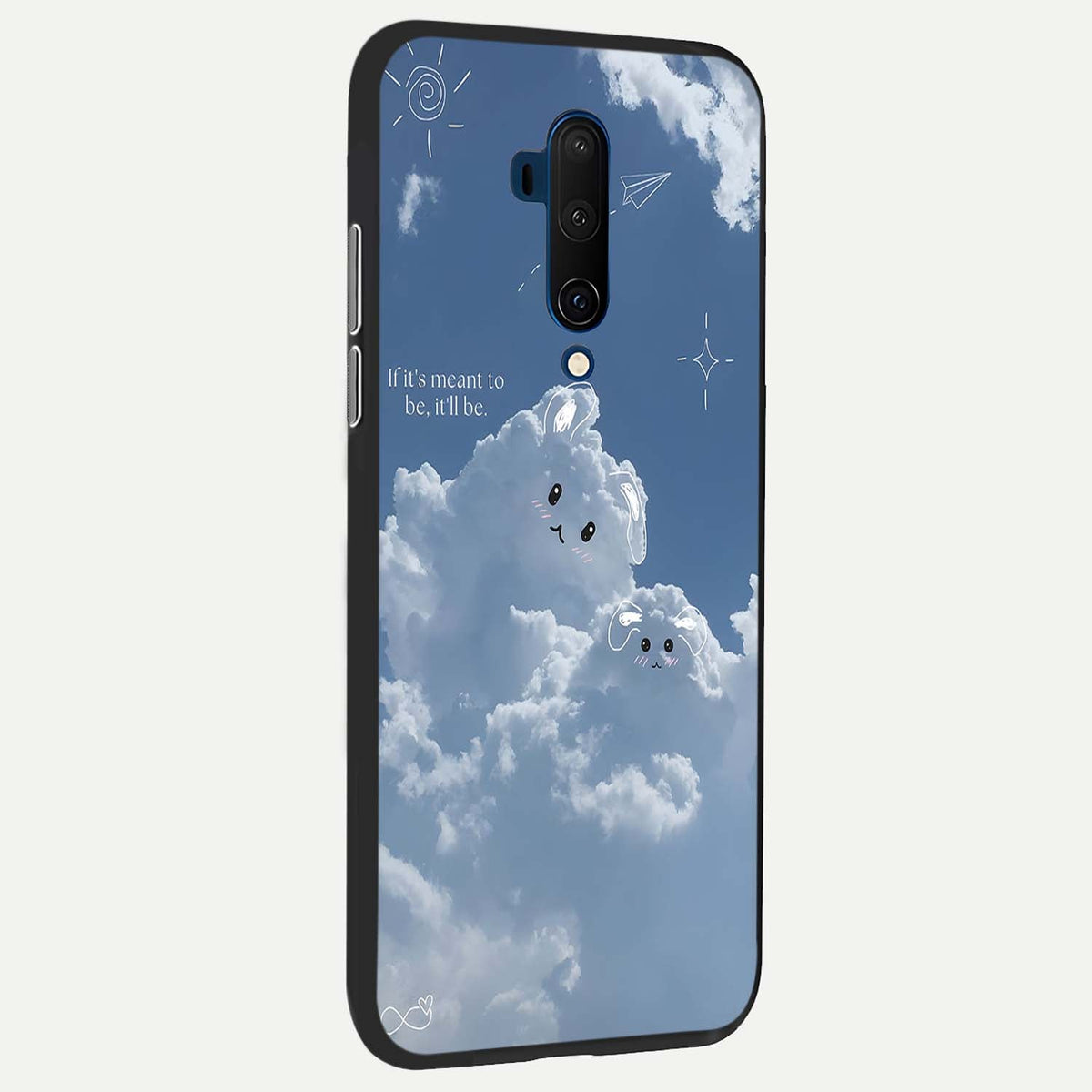 Cloud Bunny Dreams back cover For OnePlus 7T Pro slim fit glass case with vibrant aesthetic design