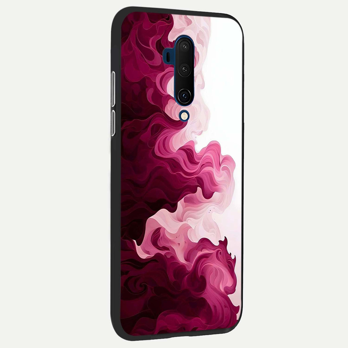Crimson Wave Flow back cover For OnePlus 7T Pro slim fit glass case with vibrant aesthetic design