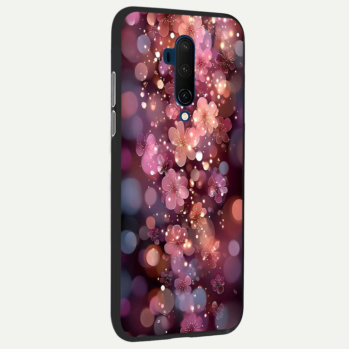 Glowing Petal Bliss back cover For OnePlus 7T Pro slim fit glass case with vibrant aesthetic design