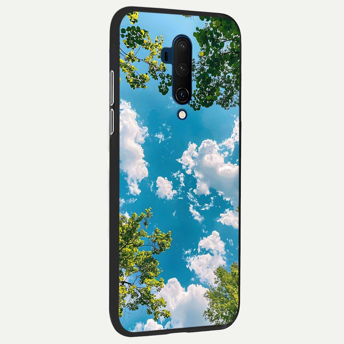 Green Moon Energy back cover For OnePlus 7T Pro slim fit glass case with vibrant aesthetic design