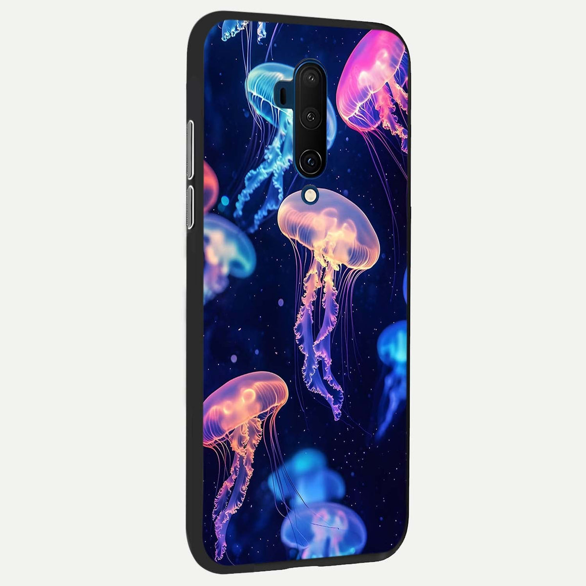Jellyfish Pattern back cover For OnePlus 7T Pro slim fit glass case with vibrant aesthetic design