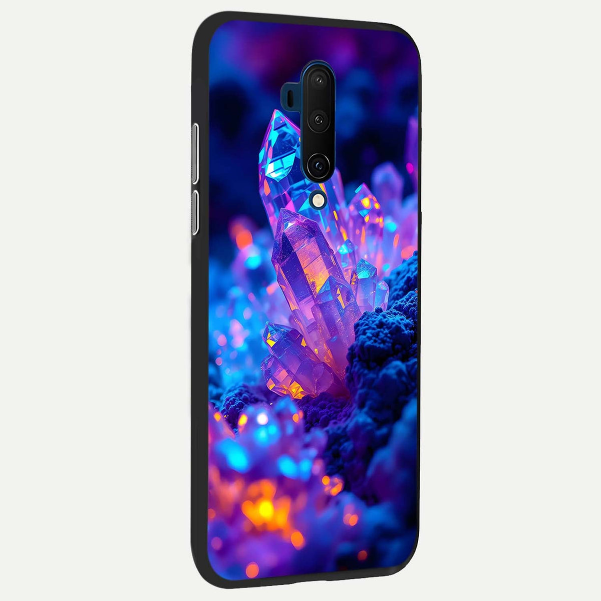 Neon Aura Shards back cover For OnePlus 7T Pro slim fit glass case with vibrant aesthetic design