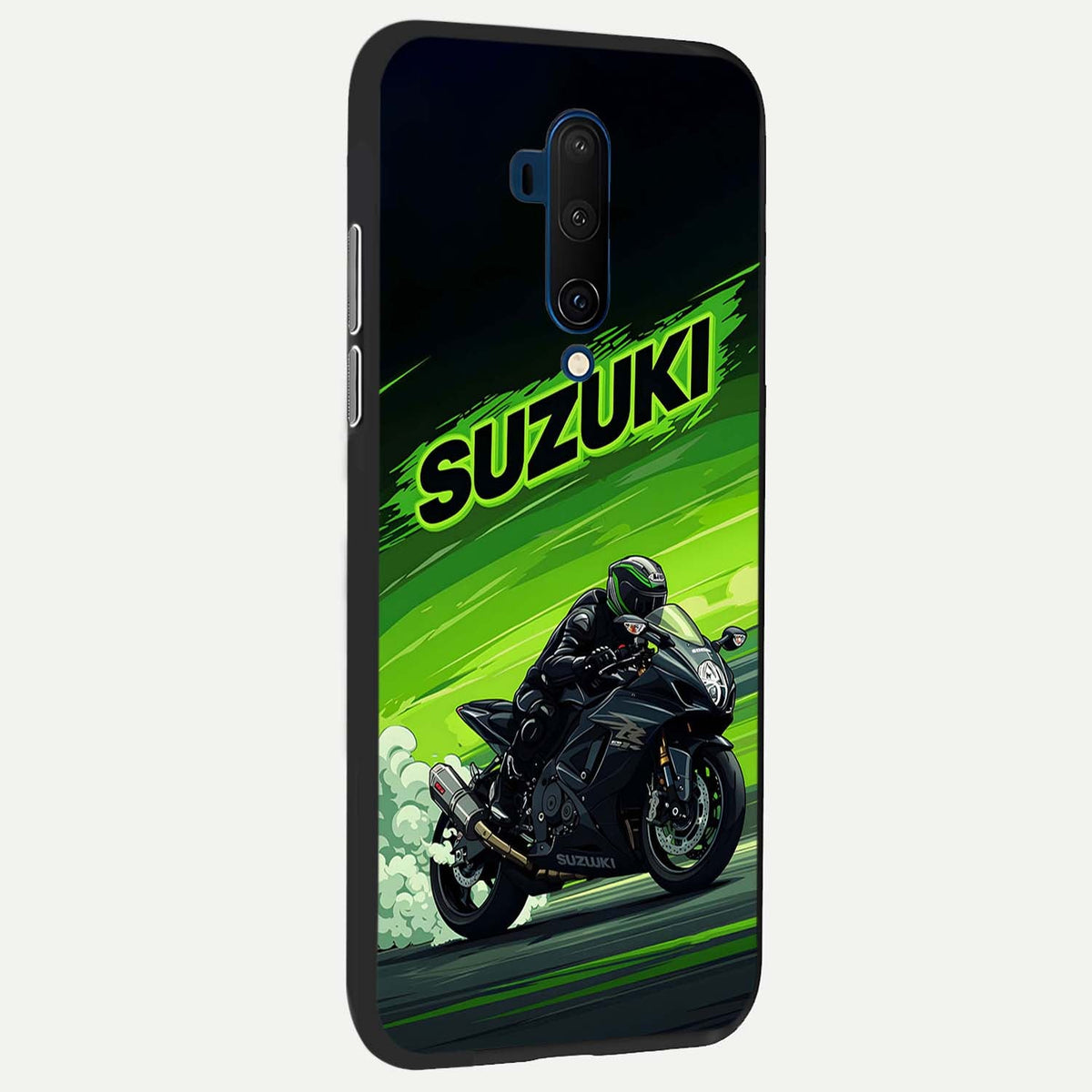 Suzuki Speed Beast back cover For OnePlus 7T Pro slim fit glass case with vibrant aesthetic design