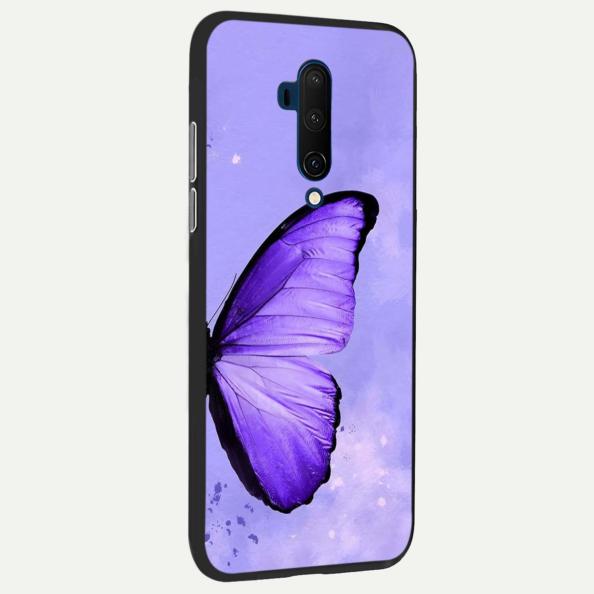 Violet Dream Wing back cover For OnePlus 7T Pro slim fit glass case with vibrant aesthetic design