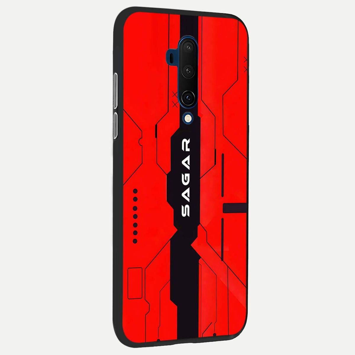 Voltage Rise CYBERPUNK Custom Name back cover For OnePlus 7T Pro slim fit personalized glass case with bold cyberpunk design