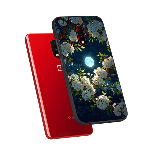 Moonlit Blossom Dream phone case For OnePlus 7 showing premium glass back cover with detailed artwork