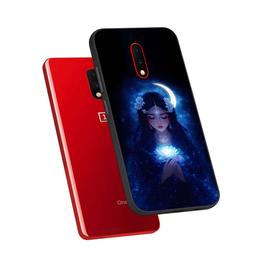 Mystic Moon Queen phone case For OnePlus 7 showing premium glass back cover with detailed artwork