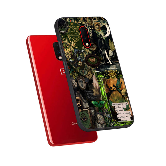 Mystic Woods Secret phone case For OnePlus 7 showing premium glass back cover with detailed artwork