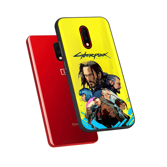 Neon Rebel Genesis phone case For OnePlus 7 showing premium glass back cover with detailed artwork
