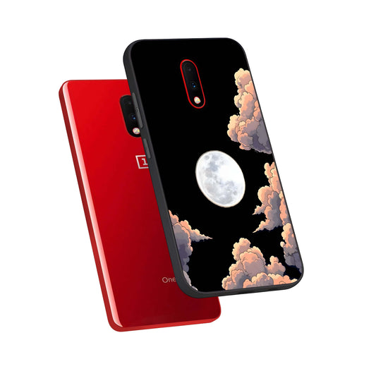Shade Cloud Moon phone case For OnePlus 7 showing premium glass back cover with detailed artwork