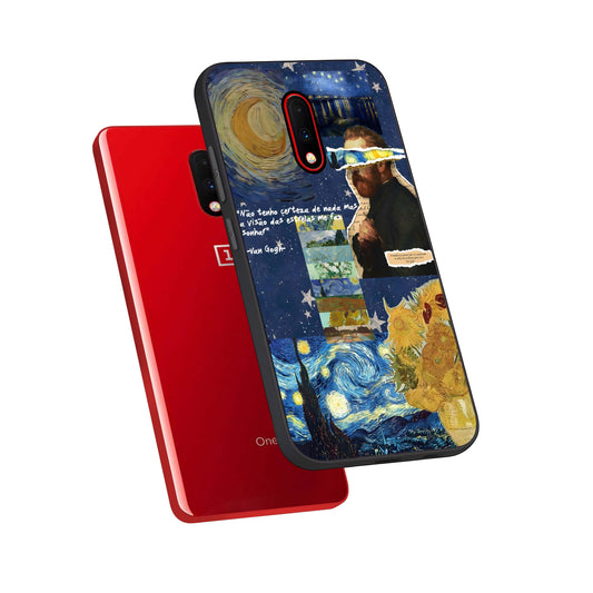 Starry Dream Vision phone case For OnePlus 7 showing premium glass back cover with detailed artwork