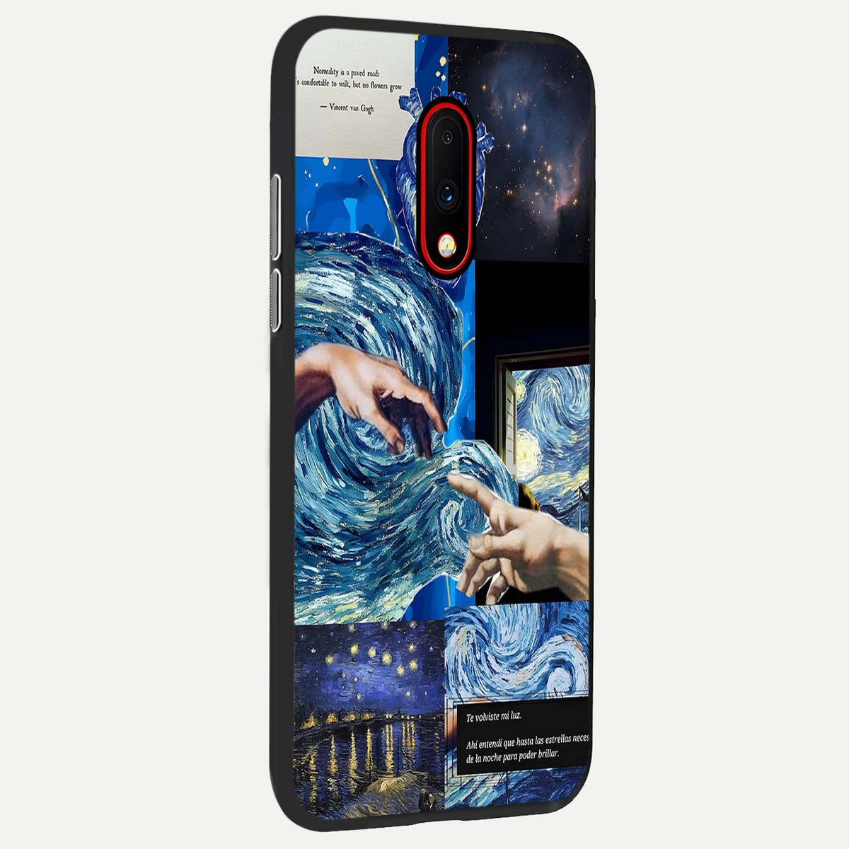 Aesthetic Vando Hands back cover For OnePlus 7 slim fit glass case with vibrant aesthetic design