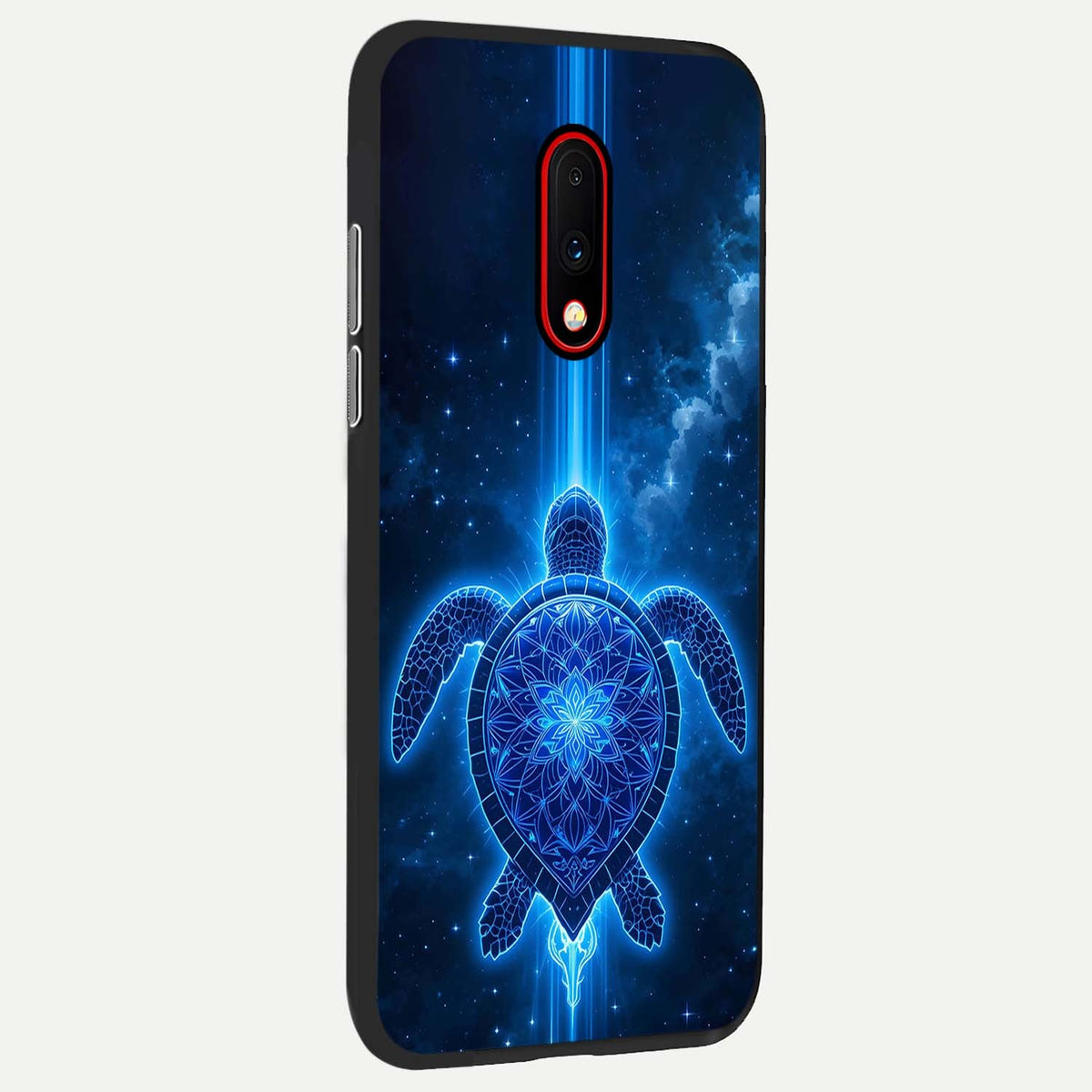 Blue Galaxy Turtle back cover For OnePlus 7 slim fit glass case with vibrant aesthetic design