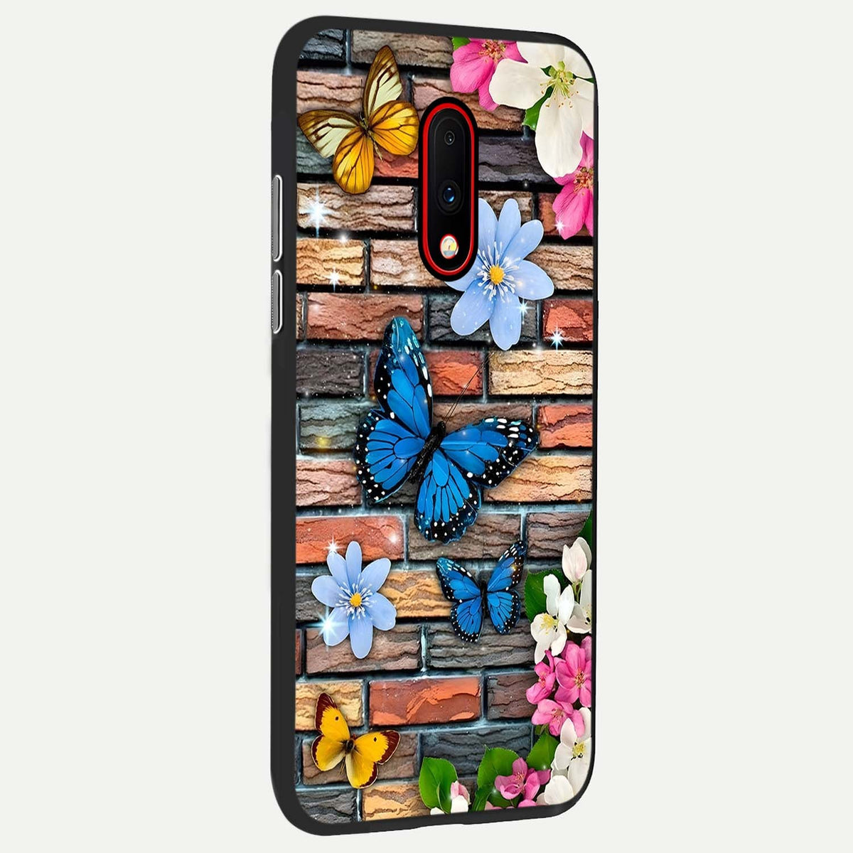 Brick Bloom Flight back cover For OnePlus 7 slim fit glass case with vibrant aesthetic design