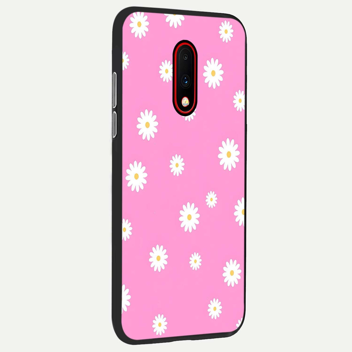 Bubblegum Daisy Pop back cover For OnePlus 7 slim fit glass case with vibrant aesthetic design