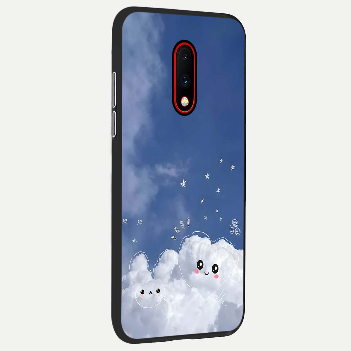 Cute Blossom Cloud back cover For OnePlus 7 slim fit glass case with vibrant aesthetic design