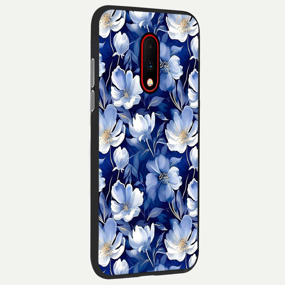 Cute Floral Patterns back cover For OnePlus 7 slim fit glass case with vibrant aesthetic design