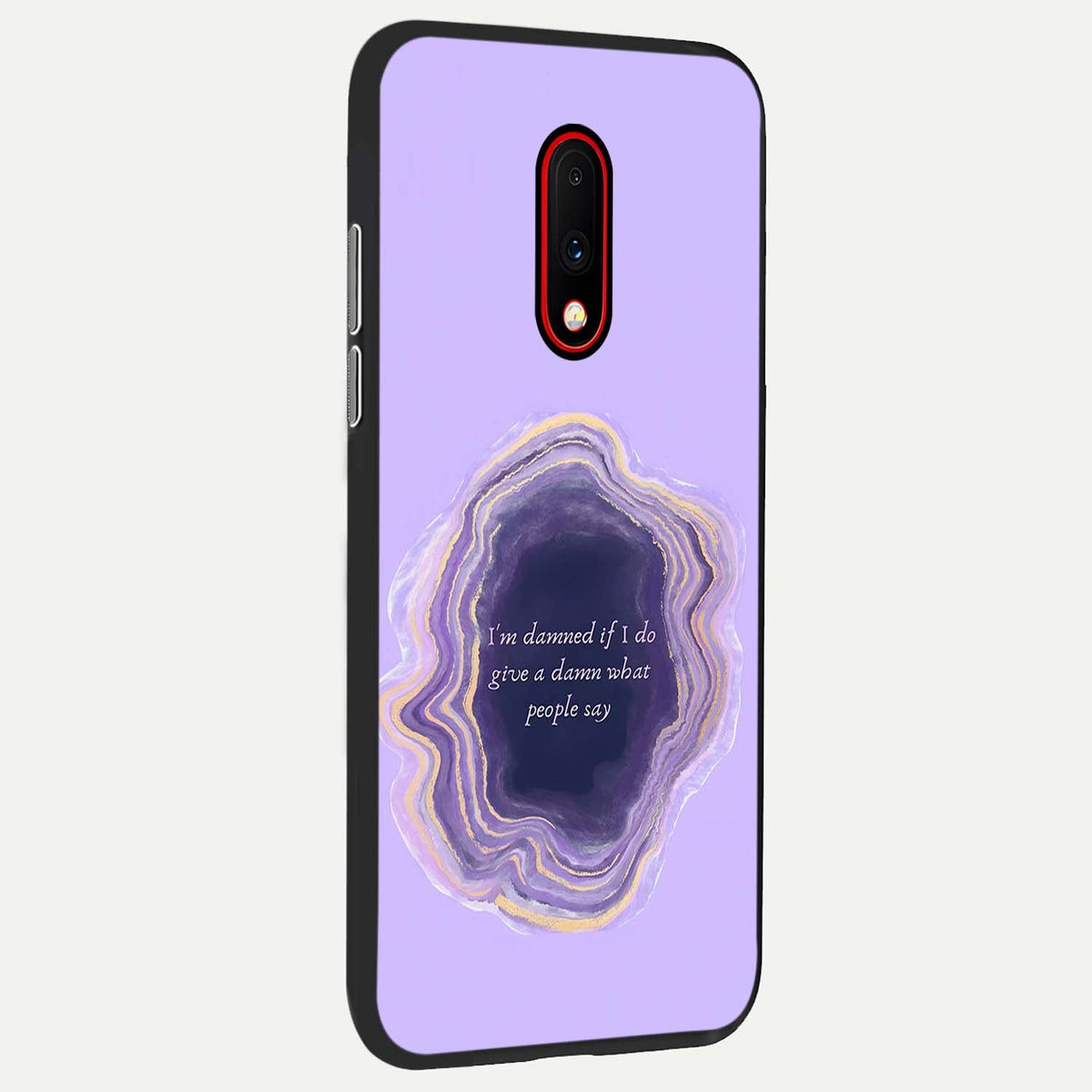 Damned People Quote back cover For OnePlus 7 slim fit glass case with vibrant aesthetic design