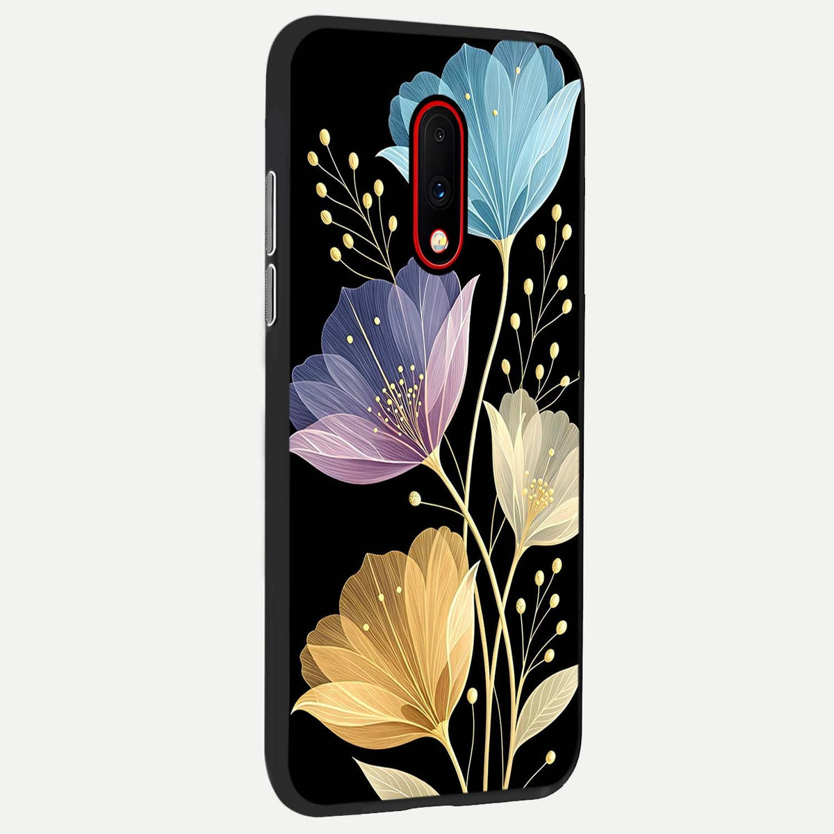 Flower Bloom Glow back cover For OnePlus 7 slim fit glass case with vibrant aesthetic design