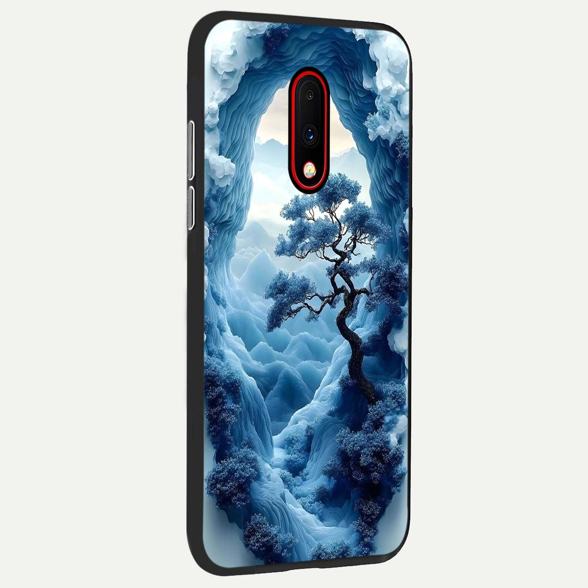 Frozen Serenity Gate back cover For OnePlus 7 slim fit glass case with vibrant aesthetic design
