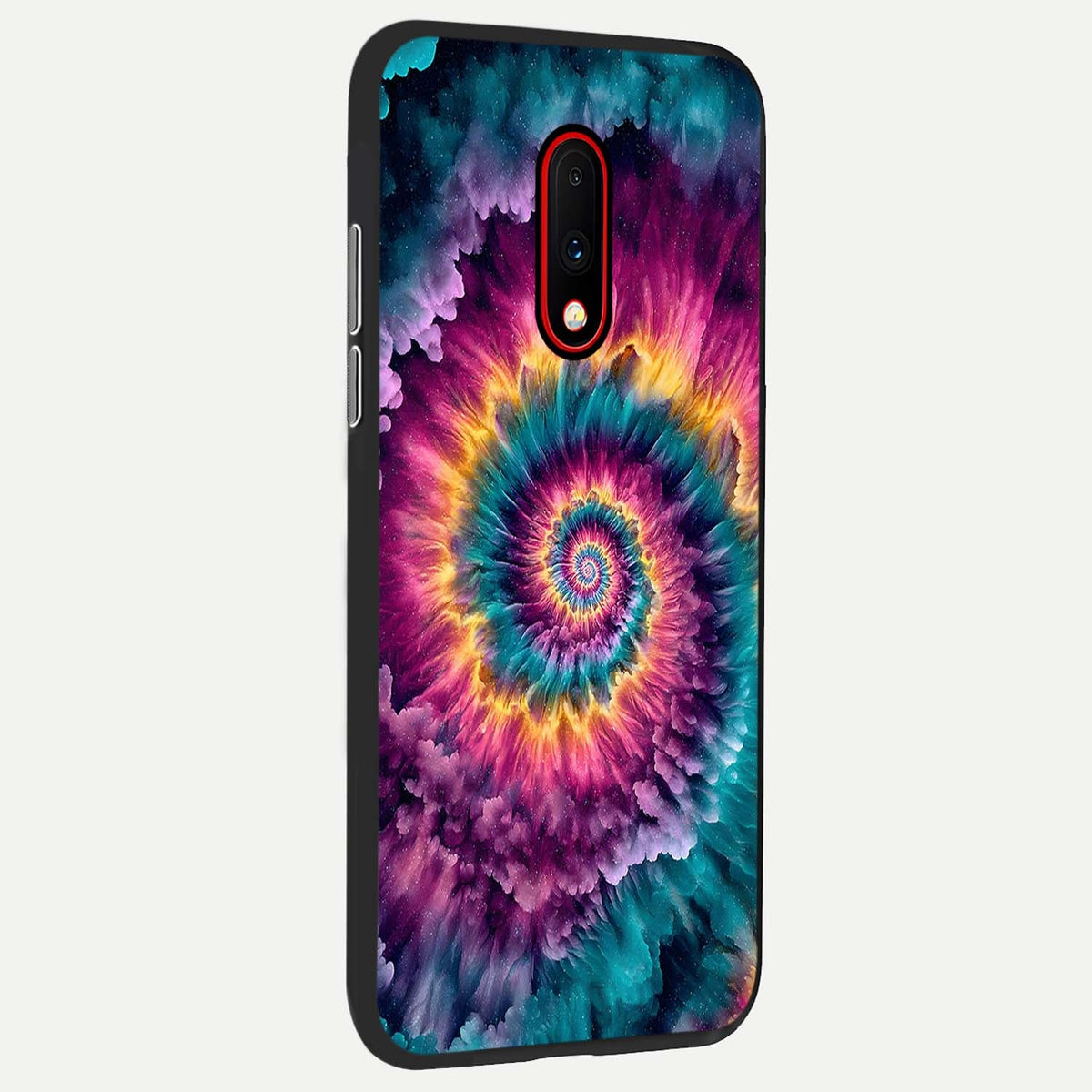 Galactic Spiral Burst back cover For OnePlus 7 slim fit glass case with vibrant aesthetic design