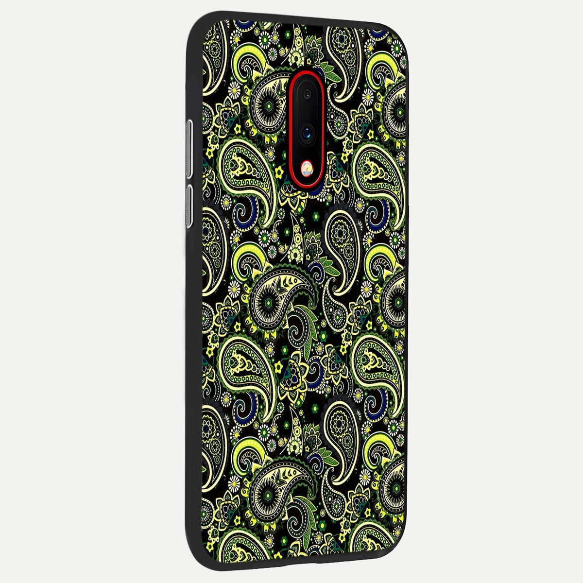 Green Lemon back cover For OnePlus 7 slim fit glass case with vibrant aesthetic design