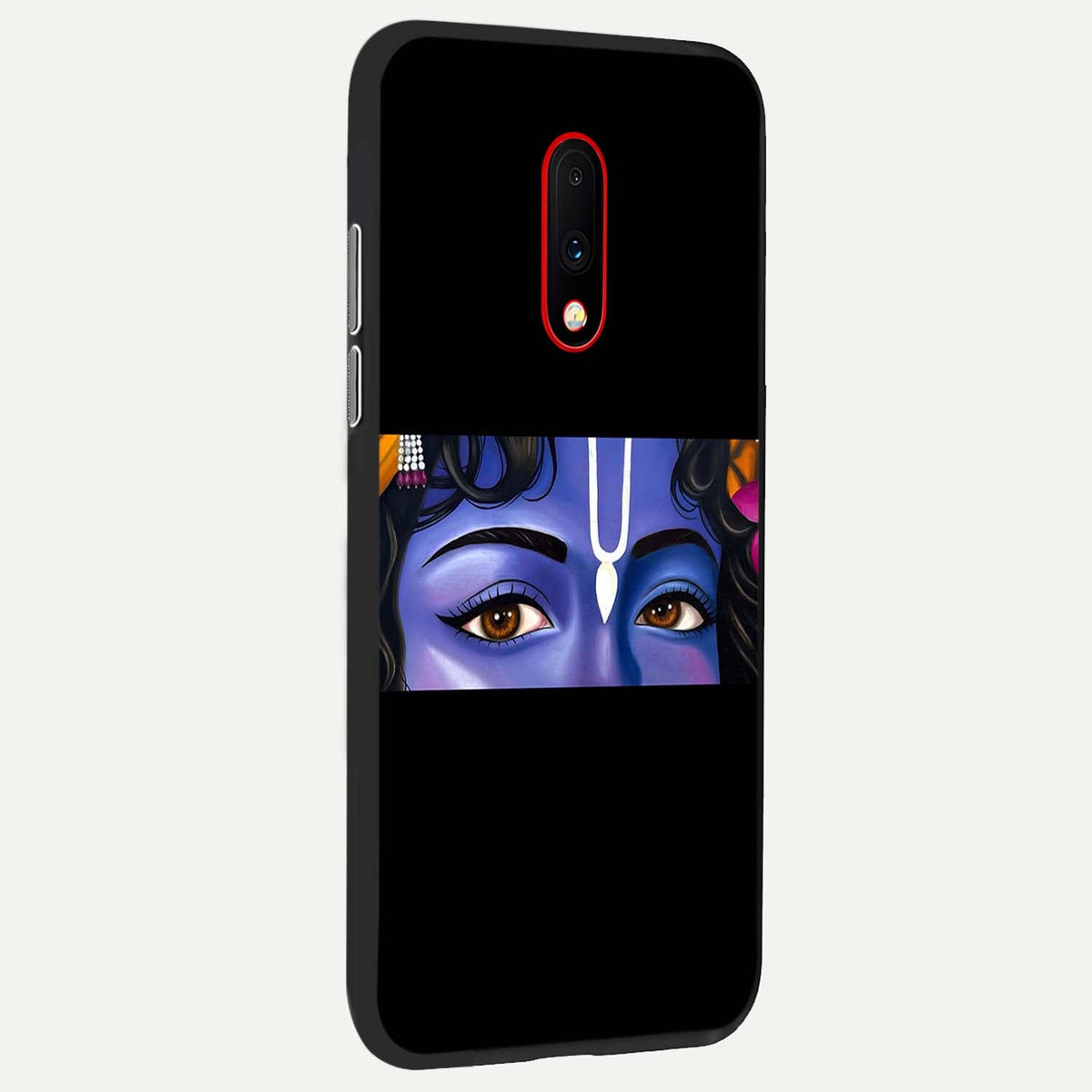 Krishna Eye back cover For OnePlus 7 slim fit glass case with vibrant aesthetic design