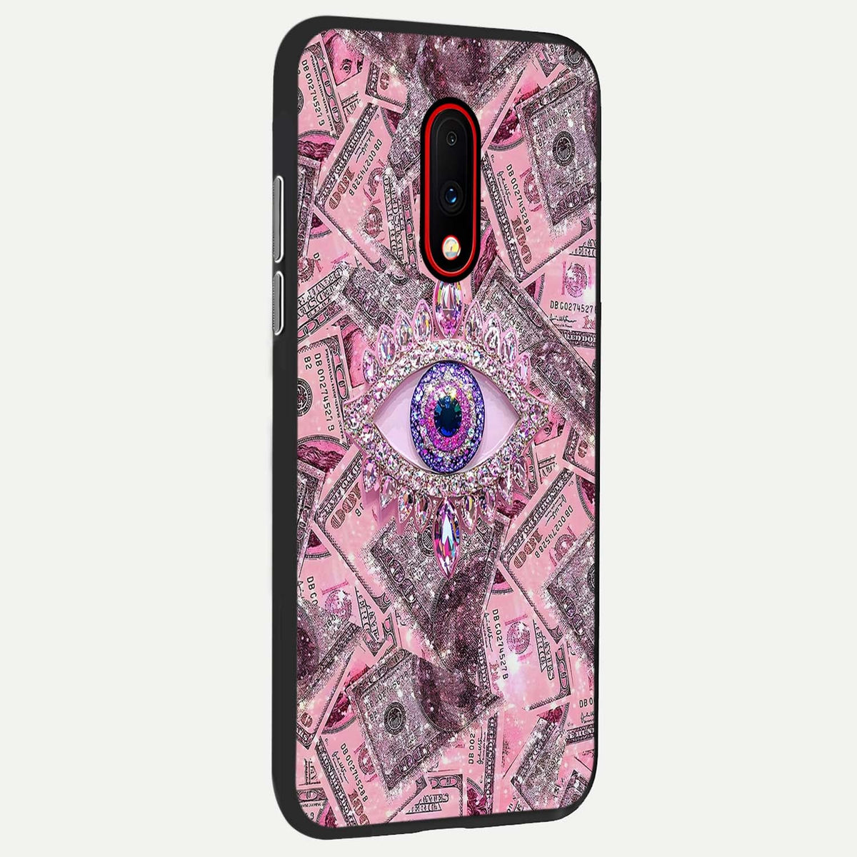 Money Eye Luxe back cover For OnePlus 7 slim fit glass case with vibrant aesthetic design