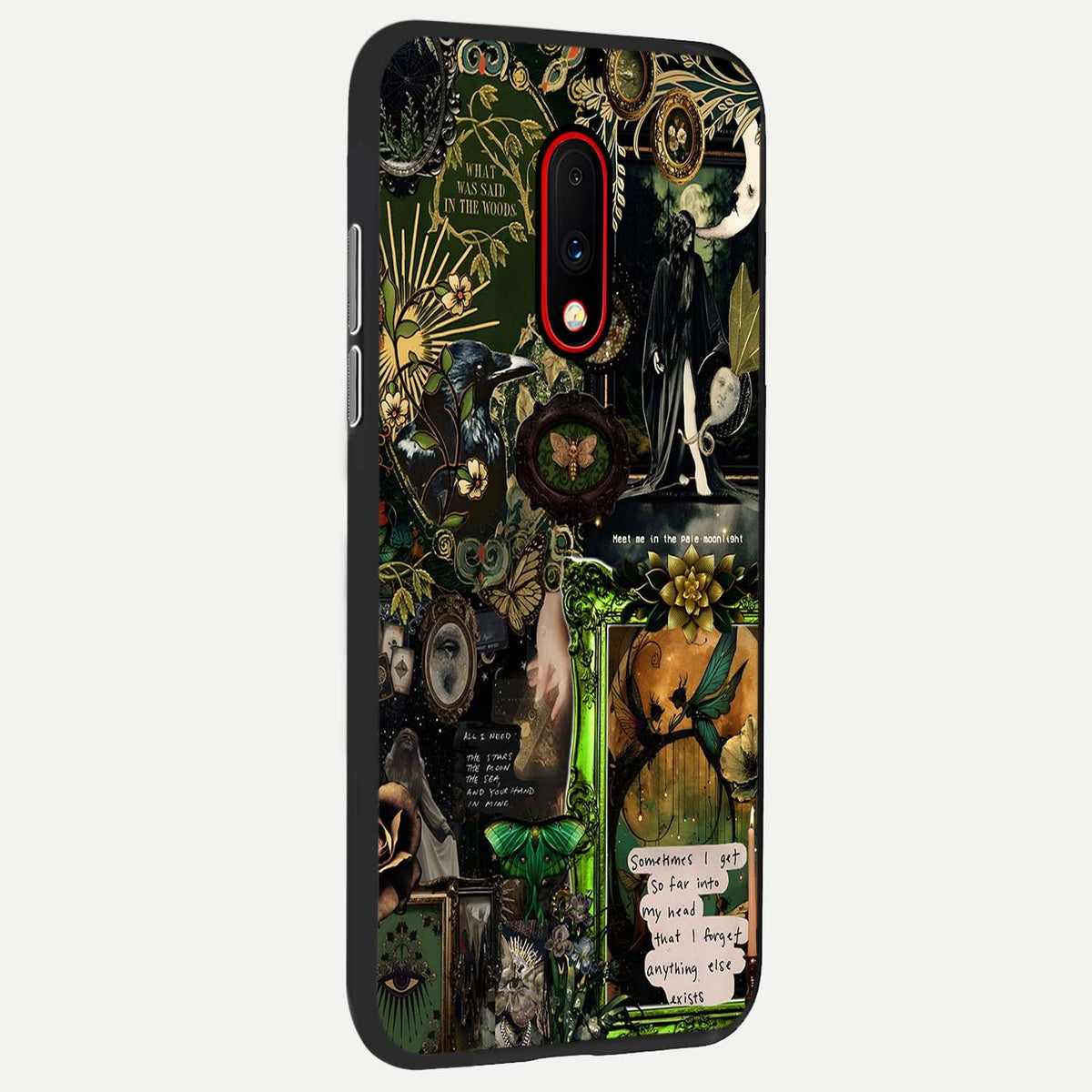 Mystic Woods Secret back cover For OnePlus 7 slim fit glass case with vibrant aesthetic design
