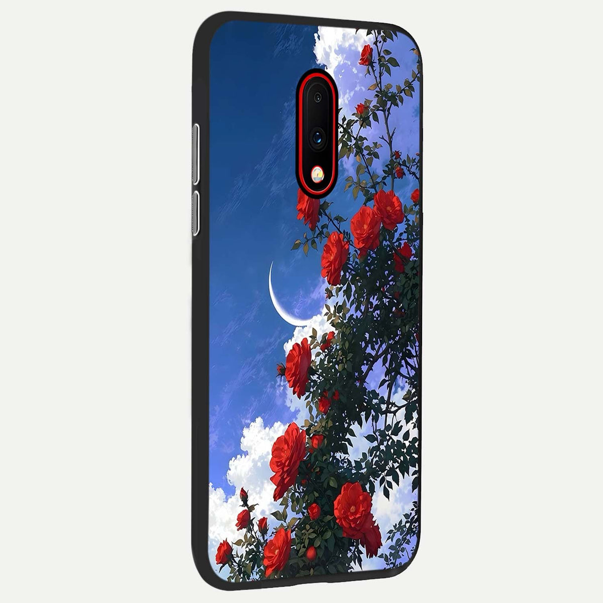 Rose Drift Flowers back cover For OnePlus 7 slim fit glass case with vibrant aesthetic design