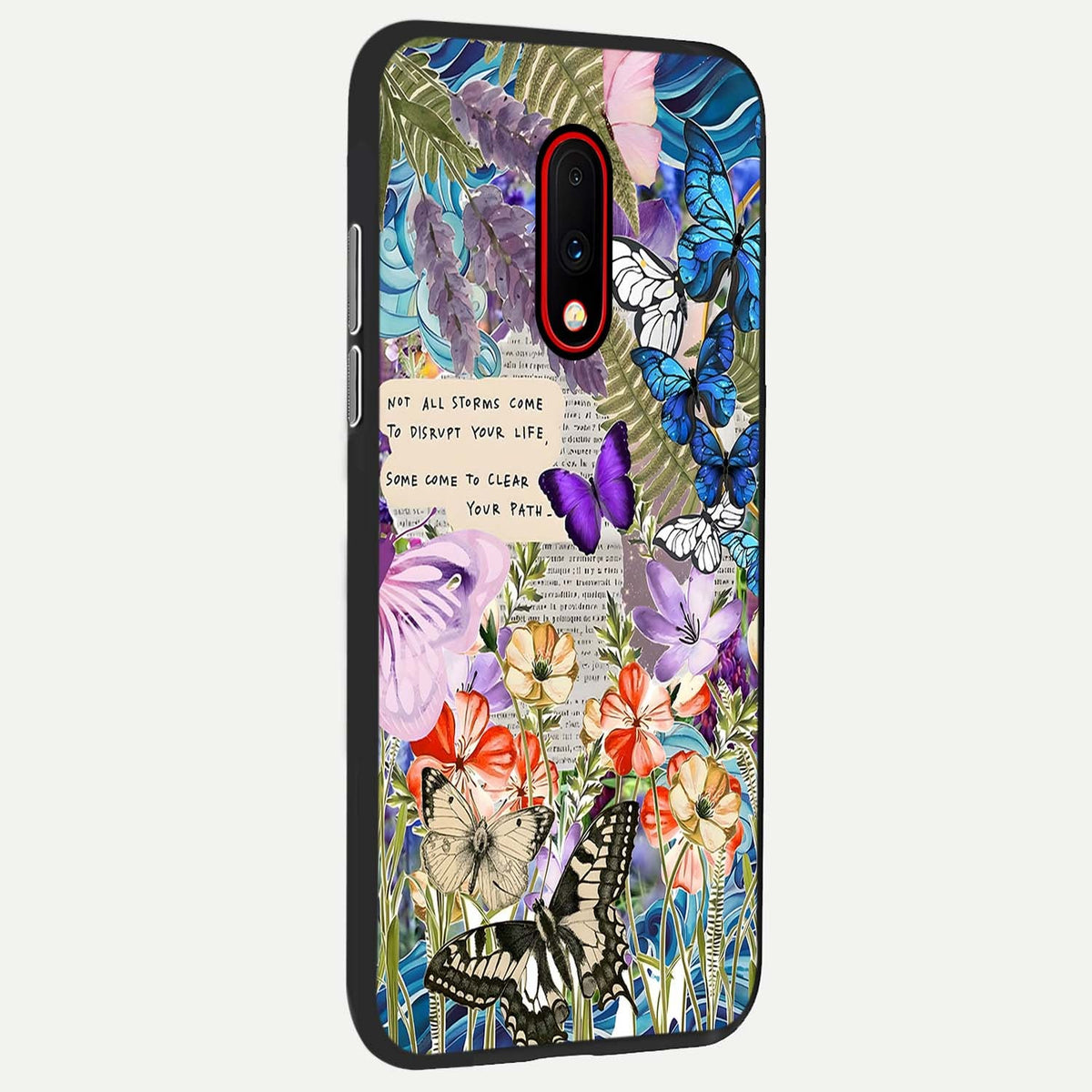 Storm Path Bloom back cover For OnePlus 7 slim fit glass case with vibrant aesthetic design