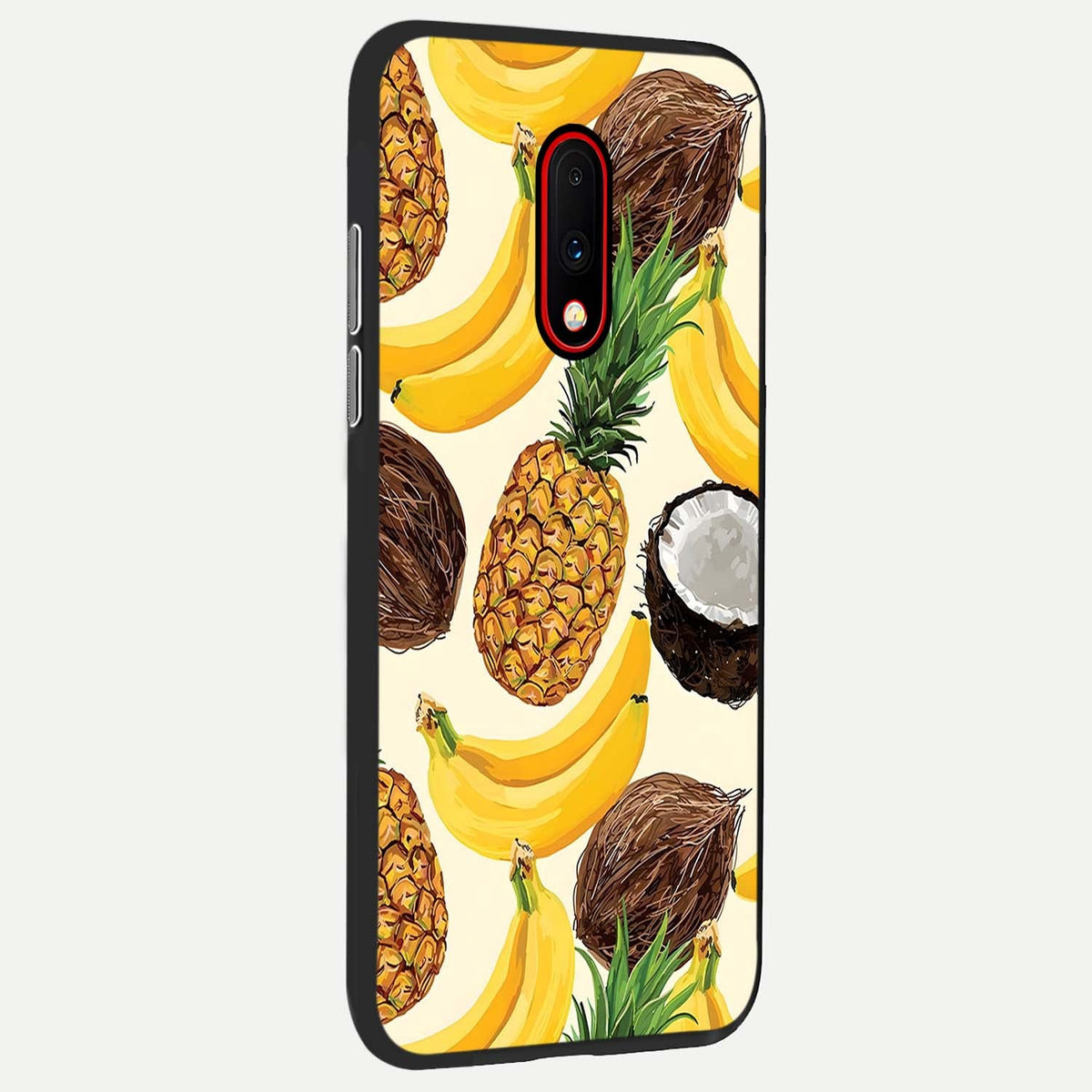 Tropical Fruit Mood back cover For OnePlus 7 slim fit glass case with vibrant aesthetic design
