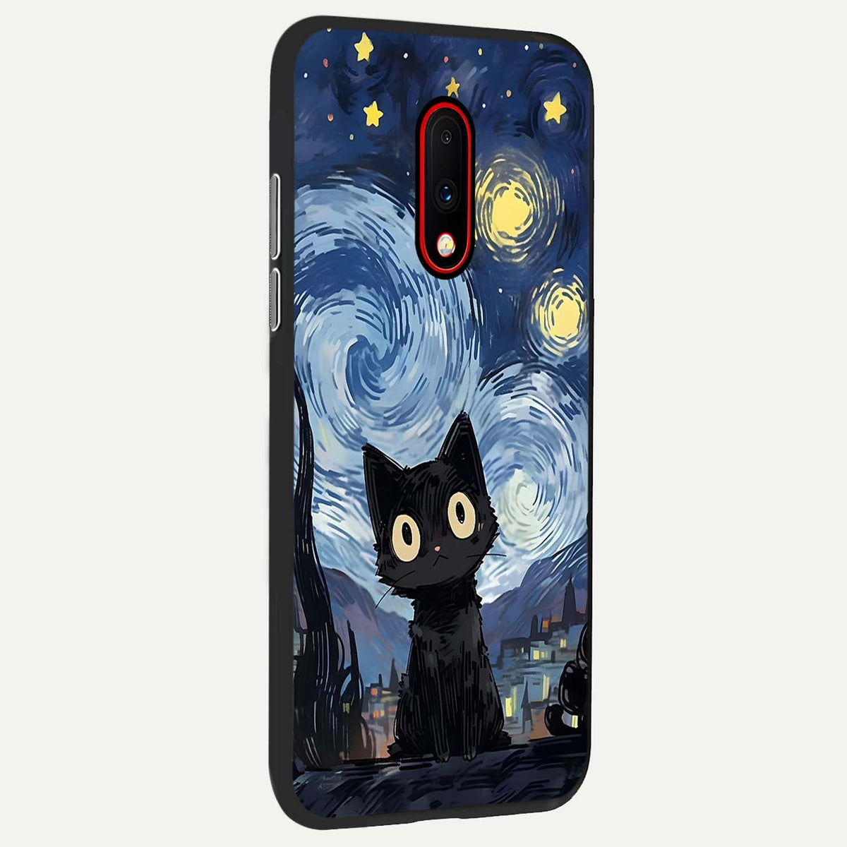 Van Gogh Cat back cover For OnePlus 7 slim fit glass case with vibrant aesthetic design