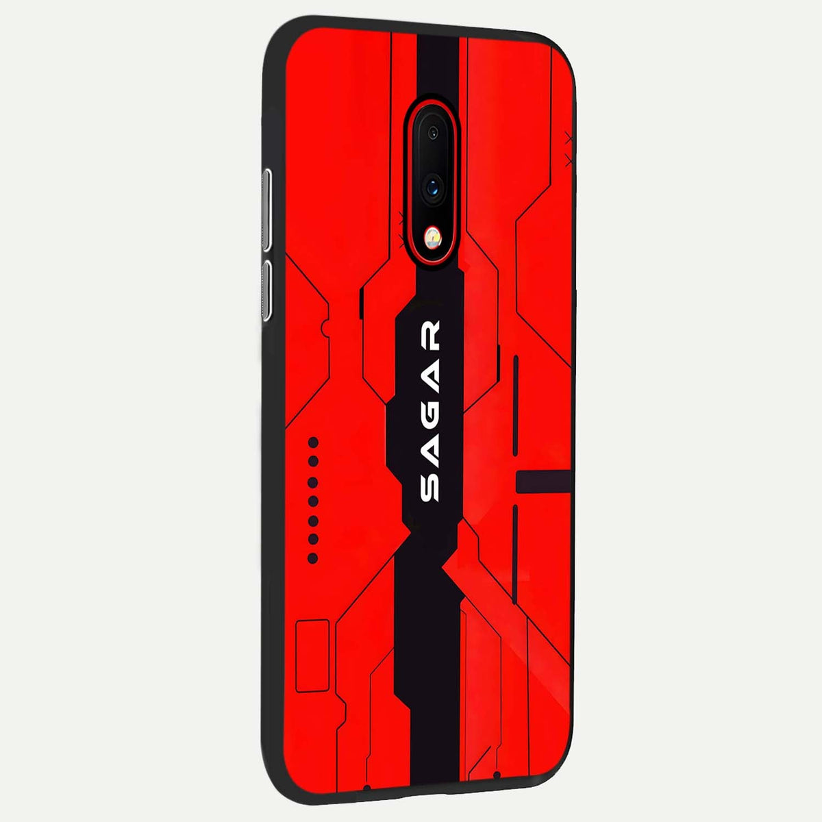 Voltage Rise CYBERPUNK Custom Name back cover For OnePlus 7 slim fit personalized glass case with bold cyberpunk design