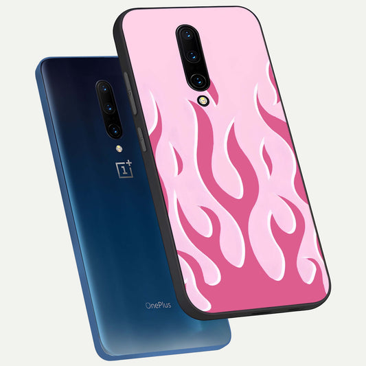 Blush Flame Energy phone case For OnePlus 7 Pro showing premium glass back cover with detailed artwork